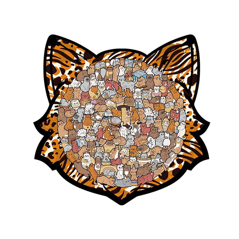 Cross-border Fun Cat Puzzle Toy Wooden Irregular Shaped Puzzle Game High-end Version